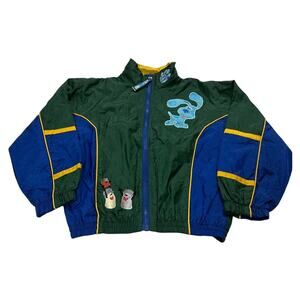 Vintage 1999 Nick Jr Blues Clues Embroidered Zip Up Jacket Boys 5 Rare Bright